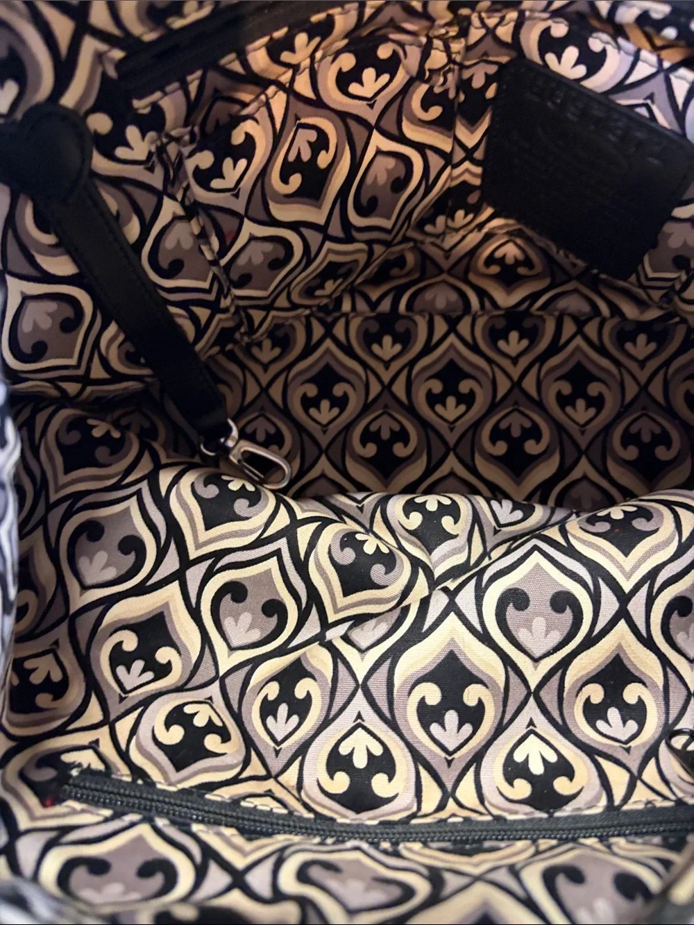 Brighton Black Leather Snakeskin Hobo Shoulder Bag Heart Charm